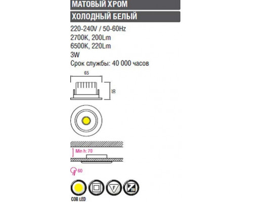 Встраиваемый светильник Horoz Electric Sara HRZ00000275