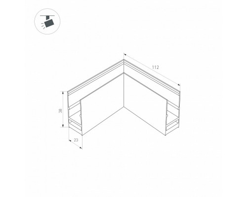 Соединитель угловой L-образный для треков накладных Arlight MAG-25 033247
