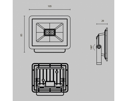 Настенно-потолочный прожектор Maytoni Flood FL001-L10B4K