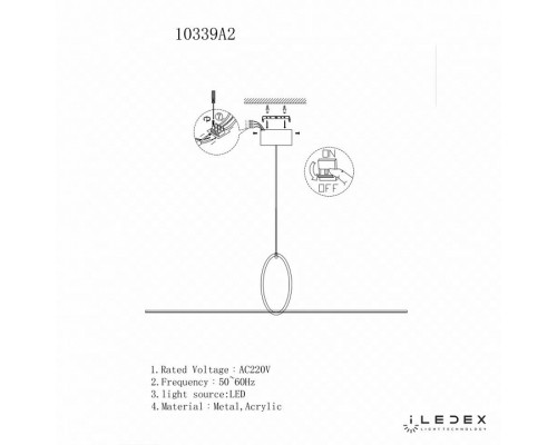 Подвесной светильник iLedex Zoom 10339P/A2-35W-3000K BK-WH