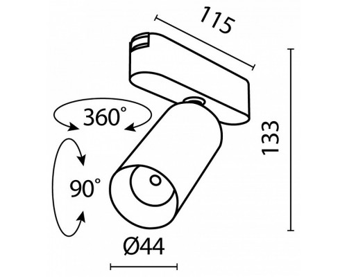 Светильник на штанге Maytoni Focus LED TR103-1-12W3K-M-B