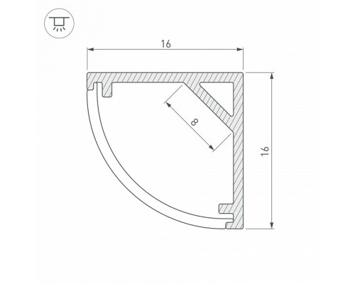 Профиль накладной Arlight SL-KANT-H16-2000ANOD 023723