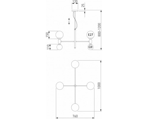 Подвесная люстра Eurosvet Bubble a063207