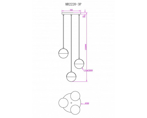 Подвесной светильник MyFar Loreen MR2220-3P