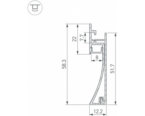 Профиль для плинтусов Arlight ARH-PLINTUS 045286