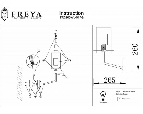 Бра Freya Felicity FR5206WL-01FG