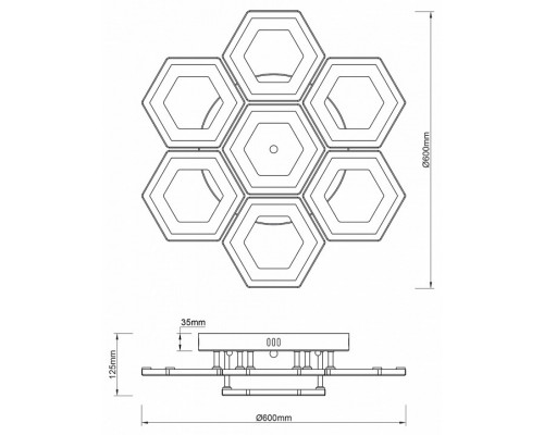 Потолочная люстра Escada Hexagon 10204/7LED