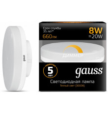 Лампа светодиодная Gauss 1084 GX53 8Вт 3000K 108408108-D