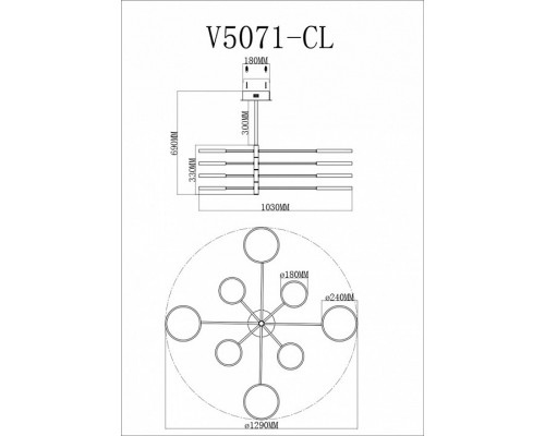 Люстра на штанге Moderli Run V5071-CL