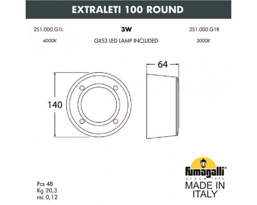 Накладной светильник Fumagalli Leti 2S1.000.000.LYG1L