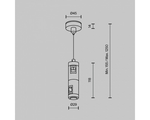 Подвес для трека Maytoni Accessories for tracks Flarity TRA157SW-D1-B