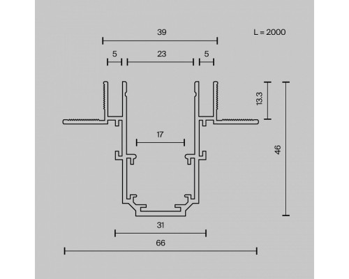 Трек встраиваемый Maytoni Busbar trunkings Exility TRX034LS-222B