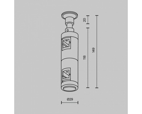 Основание на штанге Maytoni Accessories for tracks Flarity TRA155CW-D1-B