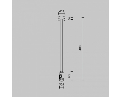 Основание на штанге Maytoni Accessories for tracks Flarity TRA158С-SL1-B