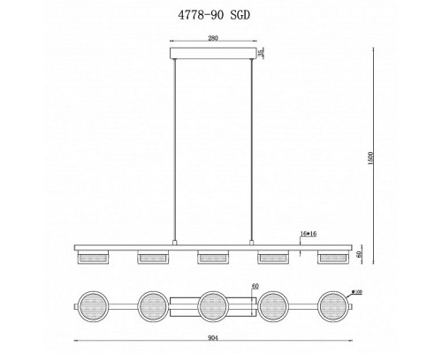 Подвесной светильник iLedex Link 4778-90 MBK+SGD