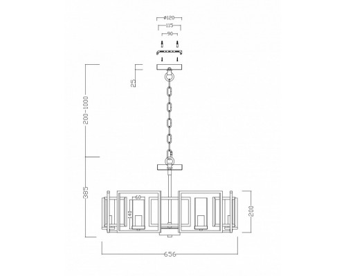 Подвесная люстра Maytoni Bowi H009PL-06G