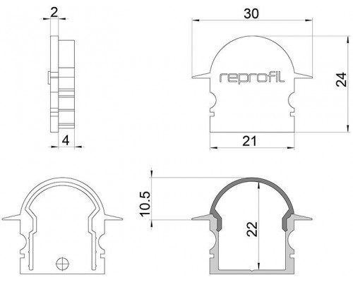 Заглушка для профиля Deko-Light R-ET-02-15 979652