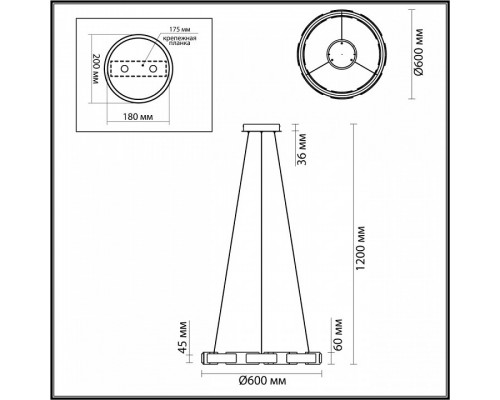 Подвесной светильник Odeon Light Fierro 4991/55L