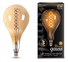 Лампа светодиодная Gauss LED Vintage Filament Flexible E27 8Вт 2400K 150802008