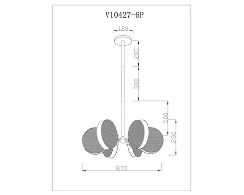 Люстра на штанге Moderli Bari V10427-6P