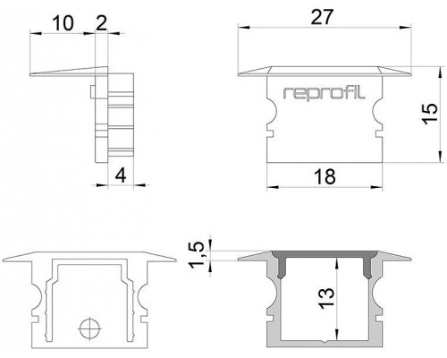 Набор из 10 заглушек для профиля Deko-Light P-ET-02-12 978140