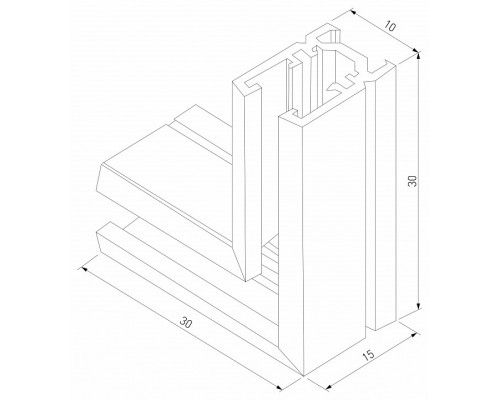 Соединитель угловой L-образный для треков накладных Elektrostandard Mini Magnetic a065639