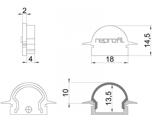 Набор из 10 заглушек для профиля Deko-Light R-ET-01-12 979552