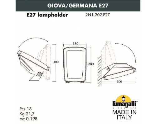 Светильник на штанге Fumagalli Germana 2N1.702.000.WYF1R