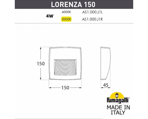 Накладной светильник Fumagalli Lorenza AS1.000.000.AXJ1L