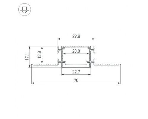 Профиль встраиваемый гибкий Arlight FANTOM-BENT 040331(1)