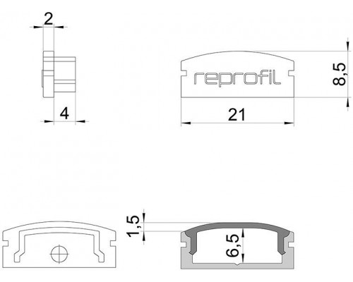 Набор из 10 заглушек для профиля Deko-Light F-AU-01-15 978532