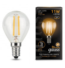 Лампа светодиодная Gauss LED Filament E14 11Вт 2700K 105801111