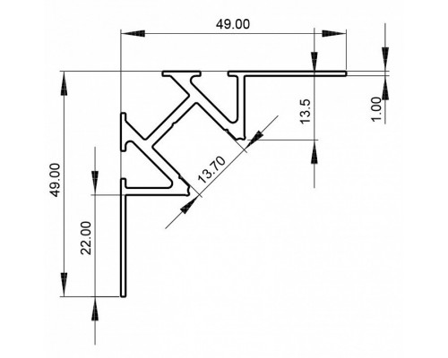 Профиль накладной Deko-Light EV-01-12 975371