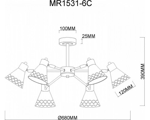 Люстра на штанге MyFar Chilly MR1531-6C