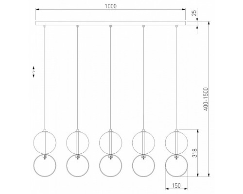 Подвесной светильник Eurosvet Selisa 50092/5 хром/дымчатый