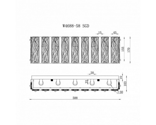 Накладной светильник iLamp Panorama W4688-58 SGD