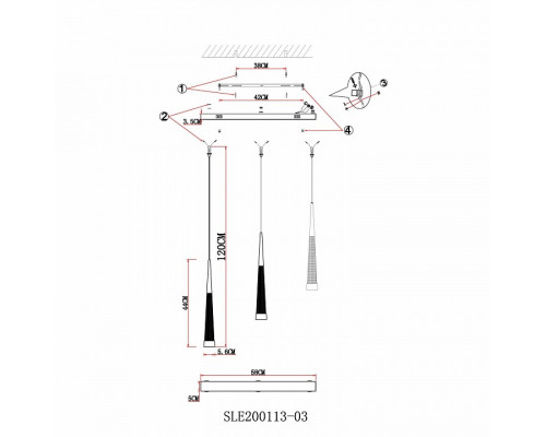 Подвесной светильник EVOLUCE Orpelo SLE200113-03