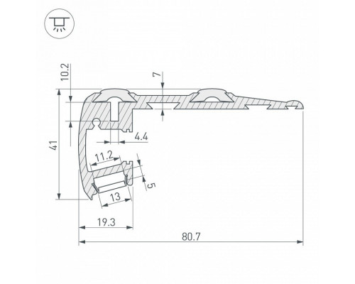 Профиль для ступеней Arlight STEP-2000 ANOD 014548