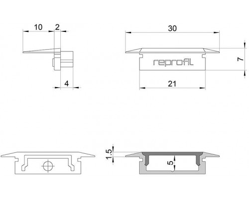 Набор из 10 заглушек для профиля Deko-Light P-ET-01-15 978110