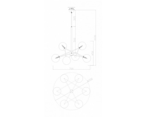 Люстра на штанге Freya Bumble FR5144PL-06TR