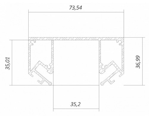 Профиль-держатель встраиваемый 6063 LINE3535 STC 0213401