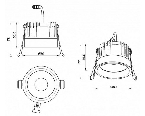 Встраиваемый светильник iLedex Mars 112-12W-D80-3000K-24DG-WH