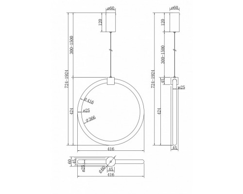 Накладной светильник Maytoni Anillo MOD315CL-L25G3K