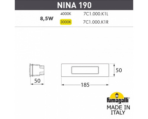 Встраиваемый светильник Fumagalli Nina 7C1.000.000.LYK1L