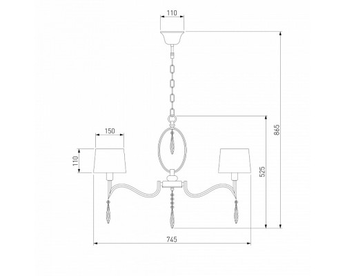 Подвесная люстра Eurosvet Madera 10127/8 хром/прозрачный хрусталь Strotskis Smart