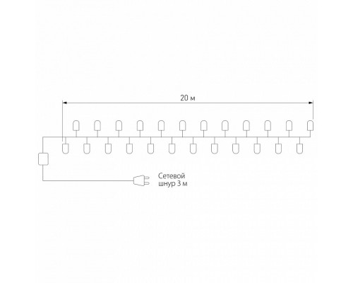 Гирлянда Нить Eurosvet 400-102 400-102 теплый белый с эффектом мерцания