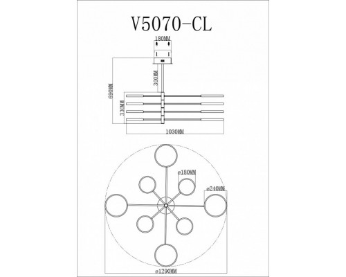 Люстра на штанге Moderli Run V5070-CL