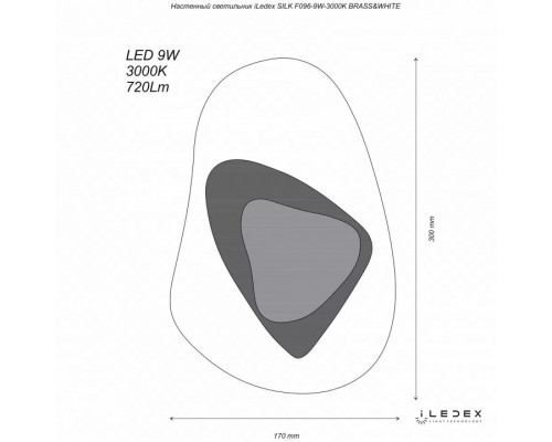 Накладной светильник iLedex Silk F096-9W-3000K BR-WH