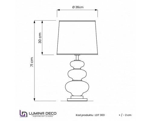 Настольная лампа декоративная LUMINA DECO Briston LDT 303 CHR+BK