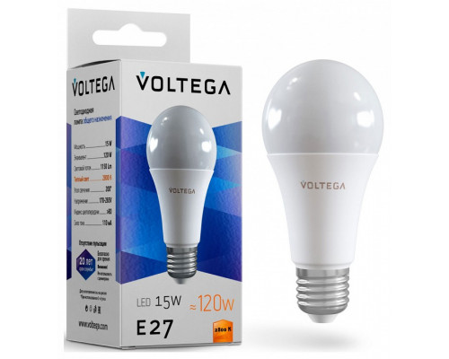 Лампа светодиодная Voltega General purpose bulb 15W E27 15Вт 2800K 7156